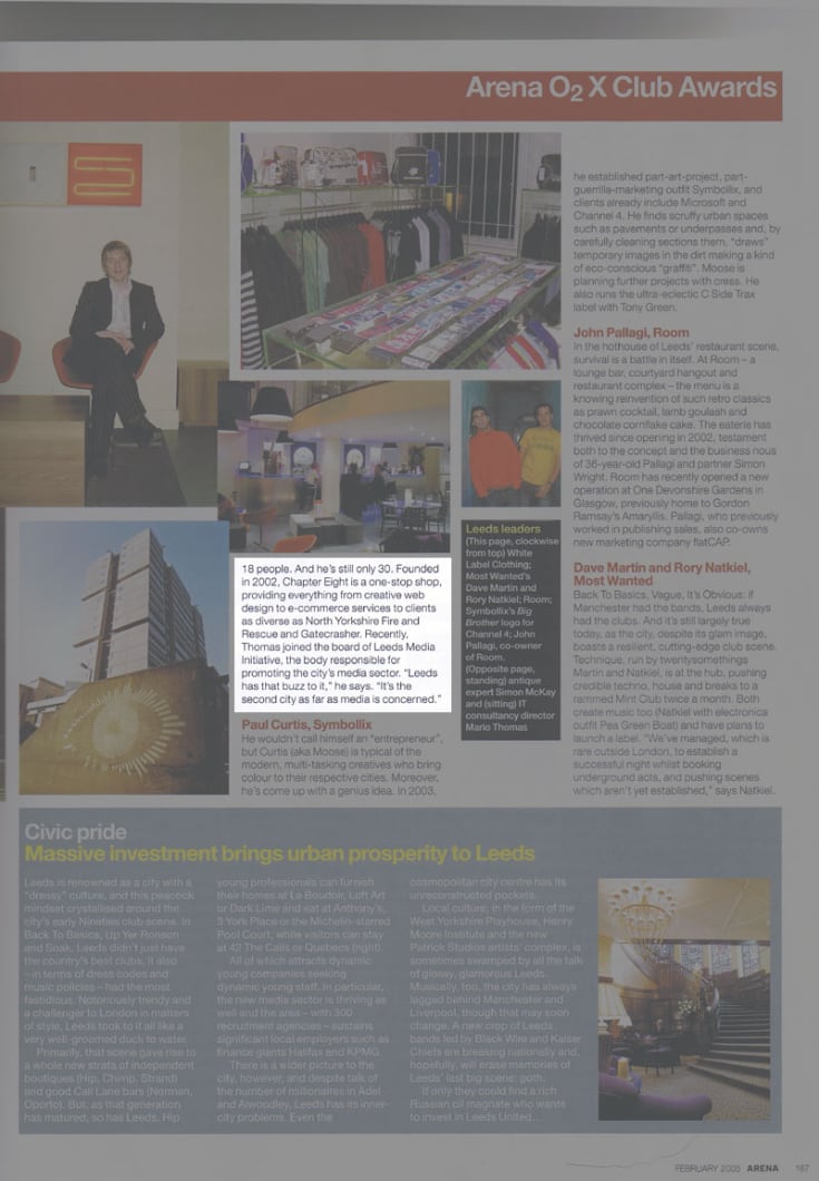 A scan of Arena magazine highlighting Mario Thomas and other finalists in the Arena O2 X Club Awards (page two) A scan of Arena magazine highlighting Mario Thomas and other finalists in the Arena O2 X Club Awards (page two)